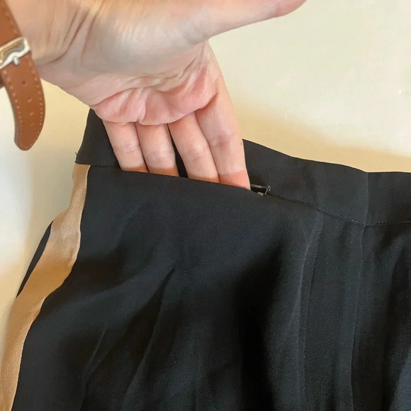 Eileen Fisher Womens 100% Silk Side Stripe Casual Wide Leg Pants black, size 4 - Picture 8 of 16